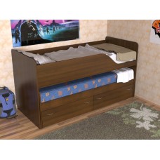 Кровать двухъярусная детская  Дуэт-2  выдвижная, цвет орех
