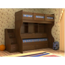 Кровать детская двухъярусная Дуэт-4, цвет орех