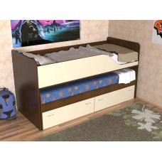 Кровать детская двухъярусная Дуэт-2, цвет орех экко+ ваниль