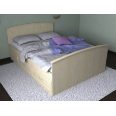 Кровать двуспальная МДФ с 4-мя ящиками, размер спального места 160*200